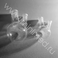 Колба круглодонная КГУ-2-1-250-29/32-19/26 со шлифом и двумя горловинами (ГОСТ 25336-82, ТУ 9464-019-29508133-2015)