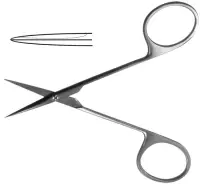 Ножницы глазные остроконечные прямые, 113 мм