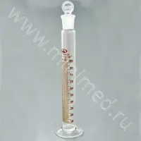 Цилиндр 2-100-2 мерный с пришлифованной пробкой, на стеклянном основании (ГОСТ 1770-74, ТУ 9464-013-52876351-2014)