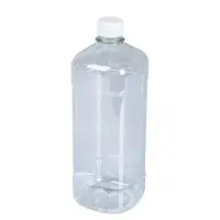 Бутылка ПЭТФ 1000 мл квадратная прозрачная, с крышкой с контрольным кольцом