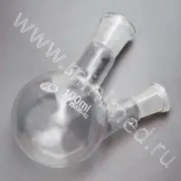 Колба круглодонная КГУ-2-1-100-19/26-14/23 со шлифом и двумя горловинами (ГОСТ 25336-82, ТУ 9464-019-29508133-2015)