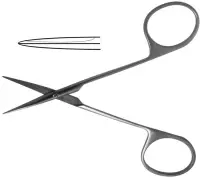 Ножницы глазные тупоконечные прямые, 113 мм