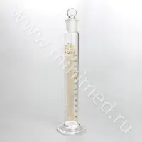 Цилиндр 2-250-1, конус 29/32, 1 кл. точности, мерный с пришлифованной пробкой, на стеклянном основании (ГОСТ 1770-74)