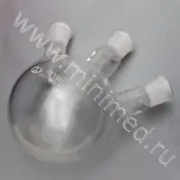 Колба круглодонная КГУ-3-1-1000-29/32-29/32 со шлифом и тремя горловинами (ГОСТ 25336-82, ТУ 9464-019-29508133-2015)