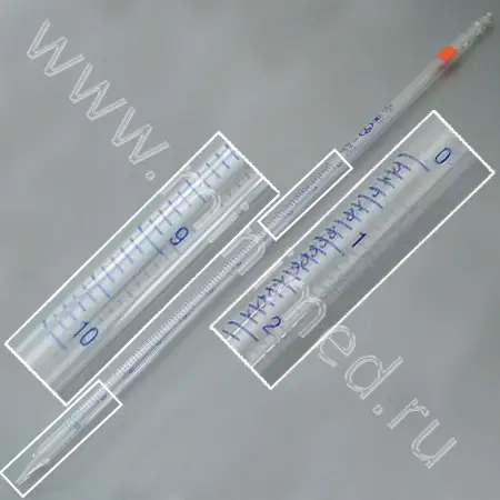 Пипетка градуированная 1-2-2-10 (от верхней нулевой отметки до любой отметки) (ГОСТ 29228-91, ТУ 9464-013-52876351-2014)