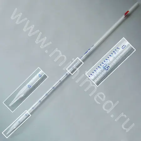 Пипетка градуированная 3-1-2-5 (от верхней нулевой отметки до сливного кончика) (ГОСТ 29228-91, ТУ 9464-013-52876351-2014)