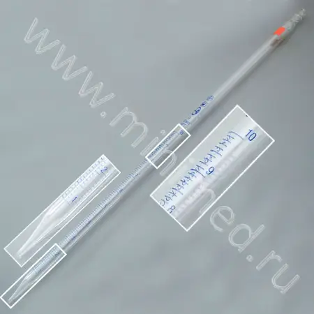 Пипетка градуированная 2-2-2-10 (от любой отметки до сливного кончика) (ГОСТ 29228-91, ТУ 9464-013-52876351-2014)