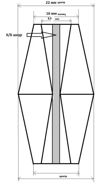 Пробка силиконовая двухконусная с каналом №19, №19 со жгутом/высота 50/низ 16/верх 16/