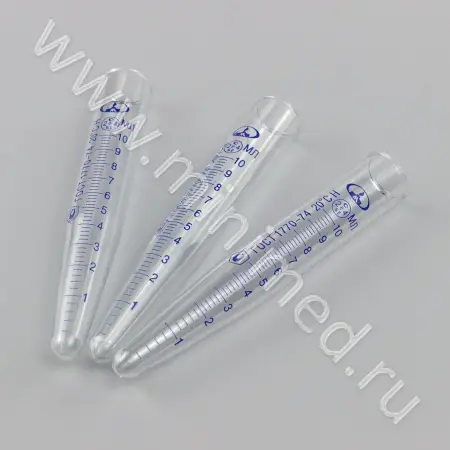 Пробирка центрифужная градуированная ПЦГ, П-1-10-0,2 ХС (ГОСТ 1770-74)