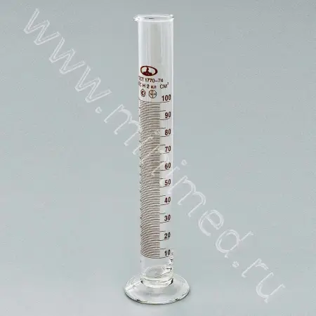 Цилиндр 1-100-2 мерный на стеклянном основании (ГОСТ 1770-74, ТУ 9464-013-52876351-2014)