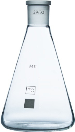 Колба коническая КН-1-25-14/23 ТС с пришлифованной горловиной, без шкалы ГОСТ 25336-82